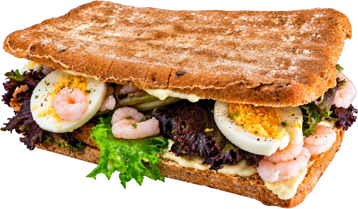 Æg & rejer sandwich